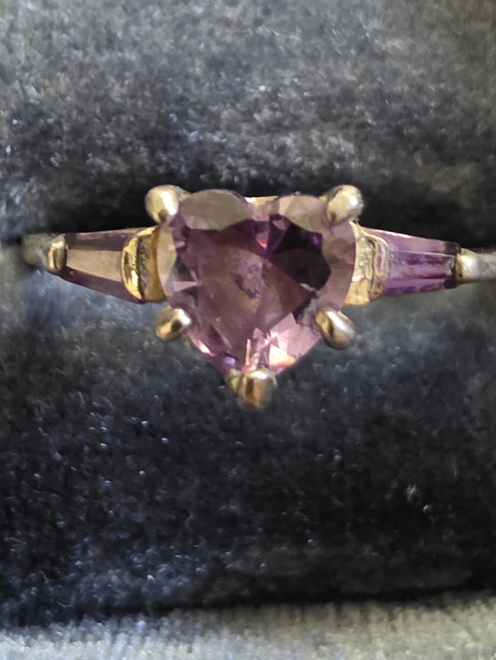 925 Silver Amethyst Heart Ring (Vintage)